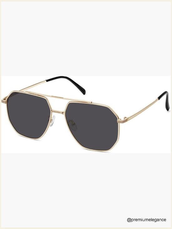 Oversized Square Aviator Polarized Sunglasses Metal Frame main image 6